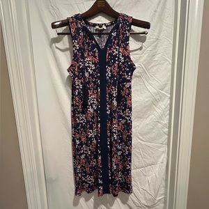 Michael Kors blue and pink floral dress Cinch side